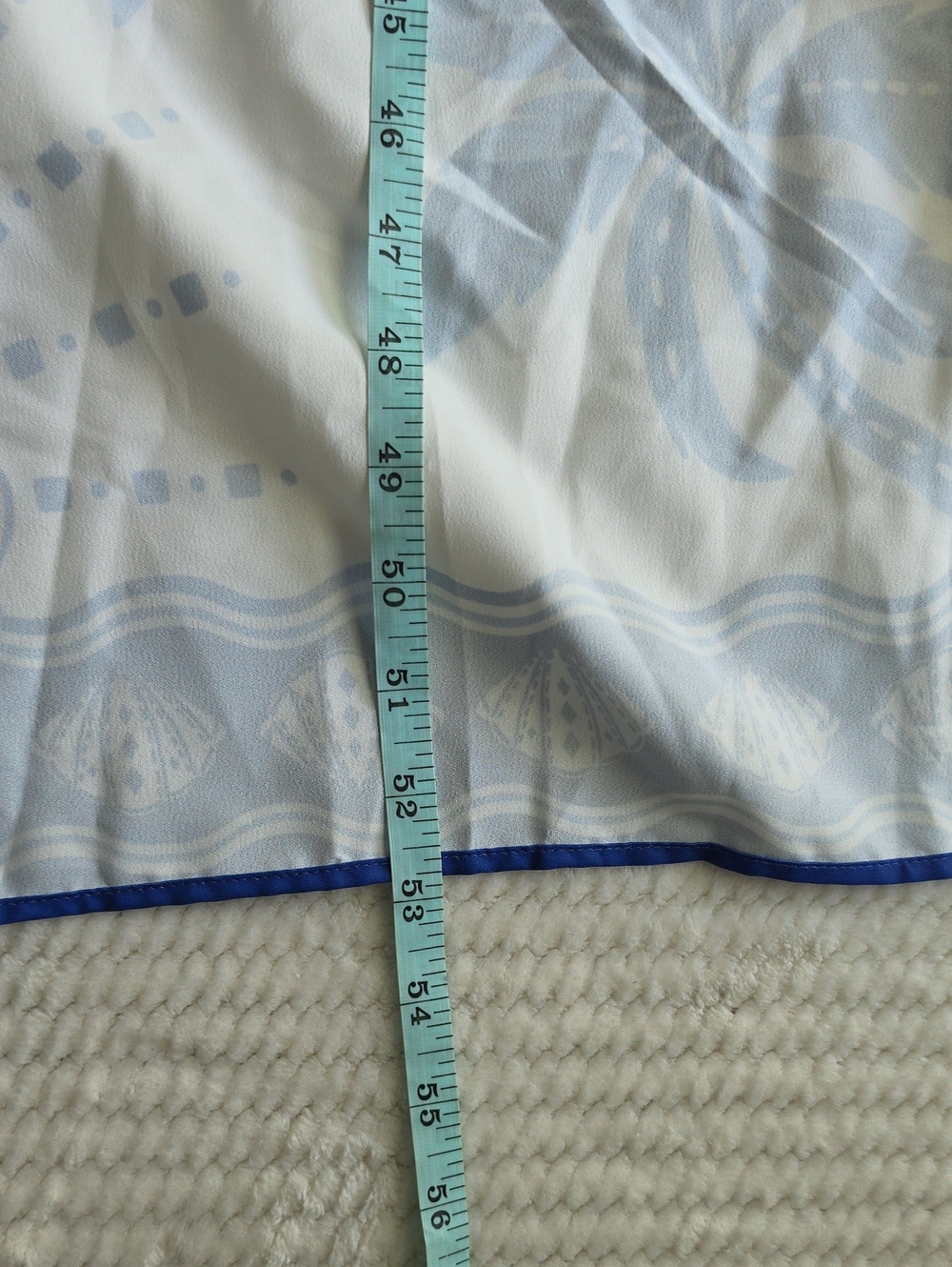 Women’s Blue & White Printed V-Neck Swim Cover-Up - Picture 9 of 12